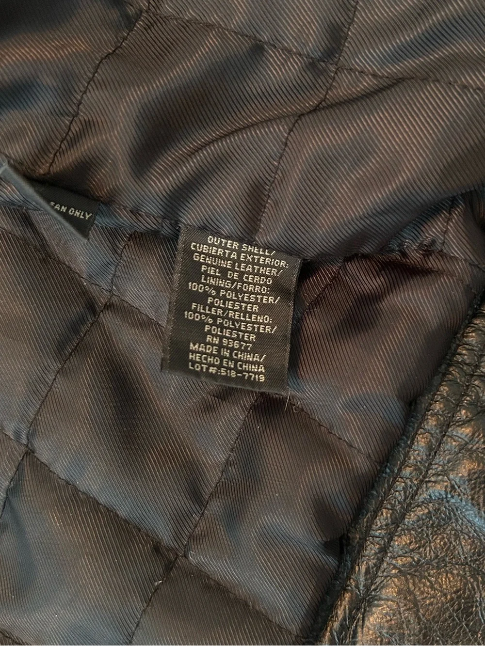 Men’s St John’s Bay vintage genuine leather black bomber jacket- Size Large